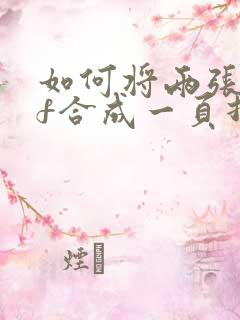 如何将两张pdf合成一页打印