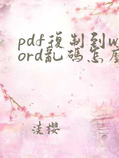 pdf复制到word乱码怎么解决