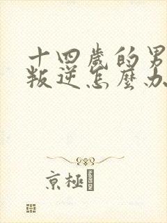 十四岁的男孩子叛逆怎么办