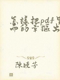 怎样把pdf里面的章抠出来
