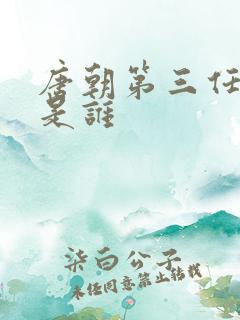 唐朝第三任皇帝是谁