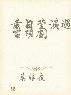 黄日莹演过那些电视剧
