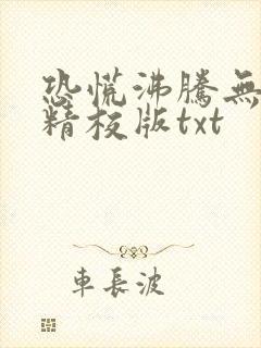 恐慌沸腾无删减精校版txt