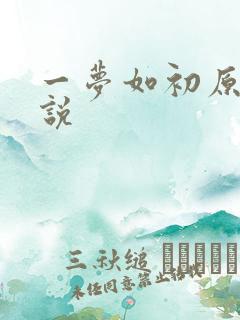 一梦如初原著小说