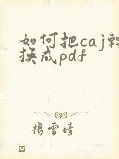 如何把caj转换成pdf