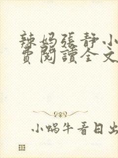 辣妈张静小说免费阅读全文