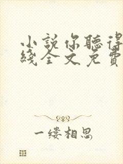 小说你听得见在线全文免费阅读