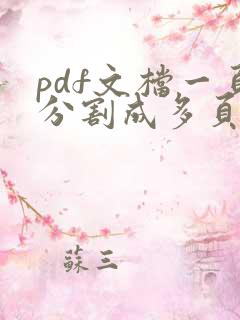 pdf文档一页分割成多页打印