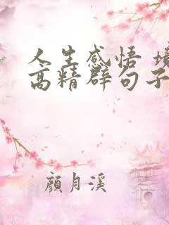人生感悟 境界高精辟句子