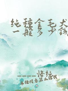 纯种金毛犬幼犬一般多少钱一只