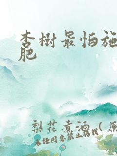 杏树最怕施什么肥