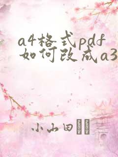 a4格式pdf如何改成a3格式