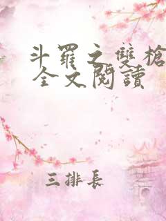 斗罗之双枪绝世 全文阅读