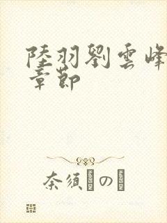 陆羽刘云峰最新章节