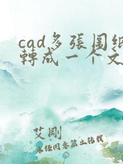 cad多张图纸转成一个文件pdf