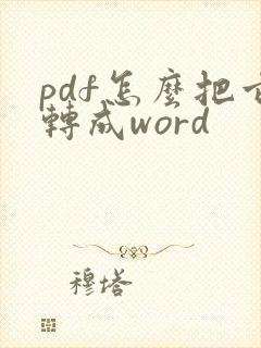 pdf怎么把它转成word