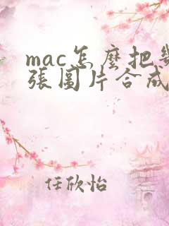 mac怎么把几张图片合成一个pdf