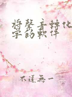 将声音转化成文字的软件