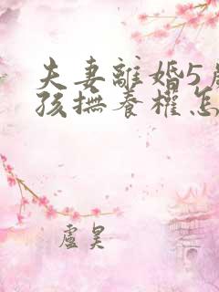 夫妻离婚5岁小孩抚养权怎么判