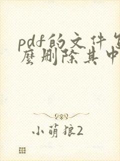 pdf的文件怎么删除其中的一页