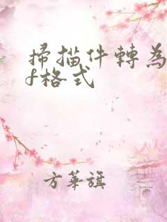 扫描件转为pdf格式