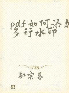 pdf如何添加多行水印