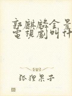 郭麒麟金晨演的电视剧叫什么