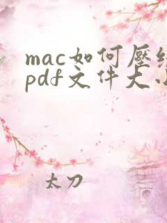 mac如何压缩pdf文件大小