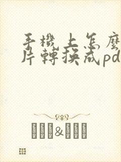 手机上怎么把照片转换成pdf格式