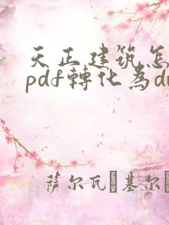 天正建筑怎么把pdf转化为dwg