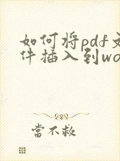 如何将pdf文件插入到word