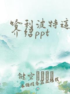 哈利波特这本书介绍ppt