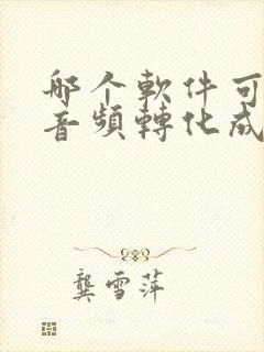 哪个软件可以把音频转化成文字