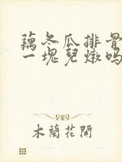 藕冬瓜排骨可以一块儿炖吗