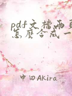 pdf文档两页怎么合成一页