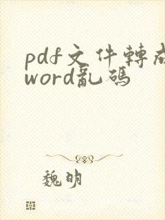 pdf文件转成word乱码