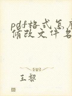 pdf格式怎么修改文件名