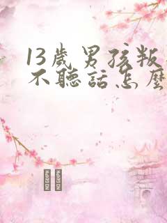 13岁男孩叛逆不听话怎么办