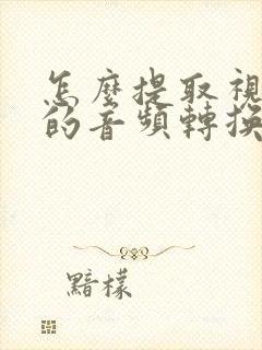 怎么提取视频中的音频转换mp3