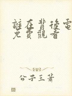 谁在背后电视剧免费观看