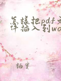 怎样把pdf文件插入到word文件里
