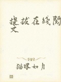 提拔在线阅读全文