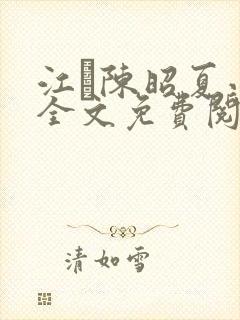 江琎陈昭夏小说全文免费阅读