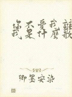 你不爱我谁会爱我是什么歌