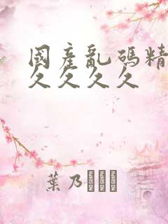 国产乱码精品久久久久久