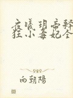 夜曦玥帝释天轻狂小毒妃全文免费阅读