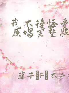 我不后悔爱上你原唱完整版