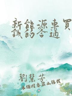 新能源车买多少钱的合适