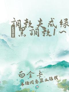 调教夫成绿奴――黑调教1～5