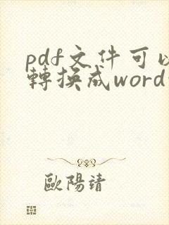 pdf文件可以转换成word吗